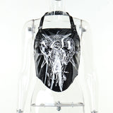 Dark Leather Halter Strap Top