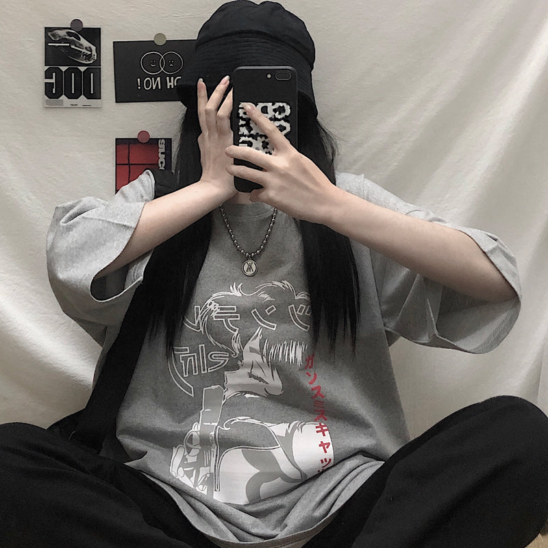 Dark manga print T-shirt