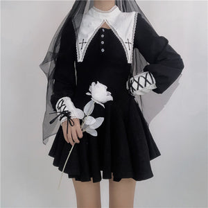 Maria Dark Goth Nun Dress