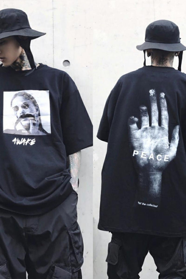 Retro dark print short sleeve