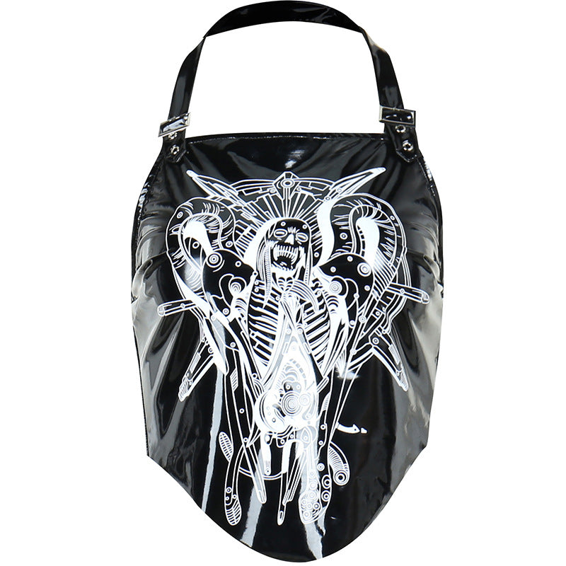 Dark Leather Halter Strap Top