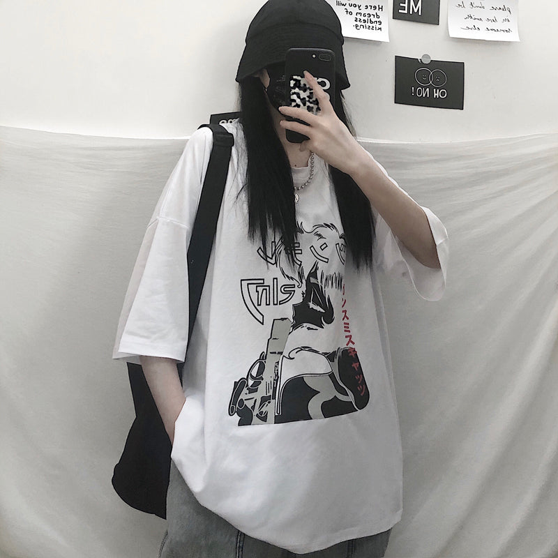 Dark manga print T-shirt