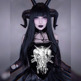 Dark Leather Halter Strap Top