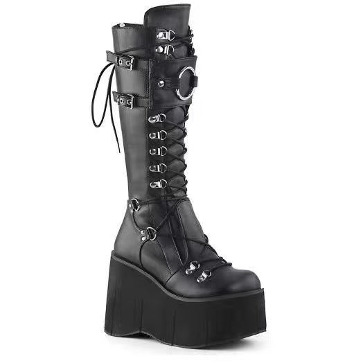 Dark Punk Round Toe Boots